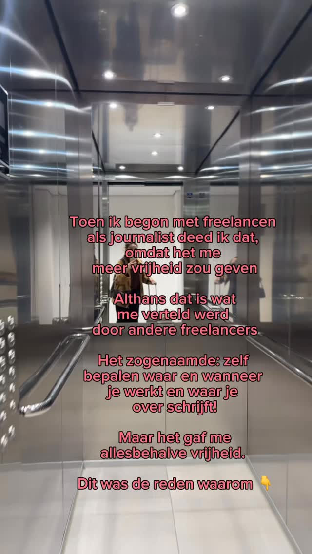 “Hierna wordt het echt rustiger” 

Hoevaak ik dat wel niet heb gezegd

En ik geloofde het ook nog 🙈

@joost000 lachte me uit. “Dat zeg je altijd”, zei hij dan.

Dat was ook zo. Maar na déze deadline zou het echt anders worden (uhuh)

Ik was (deels) gaan freelancen vanwege de vrijheid

Toen ik me inschreef bij de kvk dacht ik: nu gaat alles veranderen! Ik ga alleen nog de allertofste schrijfklussen doen, lekker sporten tussendoor en vaak naar het buitenland

En ja, ik heb al die dingen ook gedaan en bereikt

Maar wat ook de realiteit was? Ik werkte keihard. Ik voelde me continu onrustig, ook al was mijn omzet eigenlijk prima. Vooral omdat ik bang was dat de boel anders in elkaar zou storten

Wie zei dat het over 3 maanden nog steeds goed zou gaan? Had ik dan nog wel genoeg werk? En dus genoeg geld om mijn rekeningen te betalen?

Nu zeg ik “valt wel mee”, als mensen vragen of ik het druk heb. En dat is een goed teken!

Nu voel ik vertrouwen dat het altijd wel goed komt. Klussen komen vanzelf en ik pitch nauwelijks meer, omdat ik al weet dat er genoeg binnenkomt

Dat ging natuurlijk niet vanzelf
👉 Daarom deel ik hier mijn eerlijke lessen en inzichten als freelance journalist & business coach