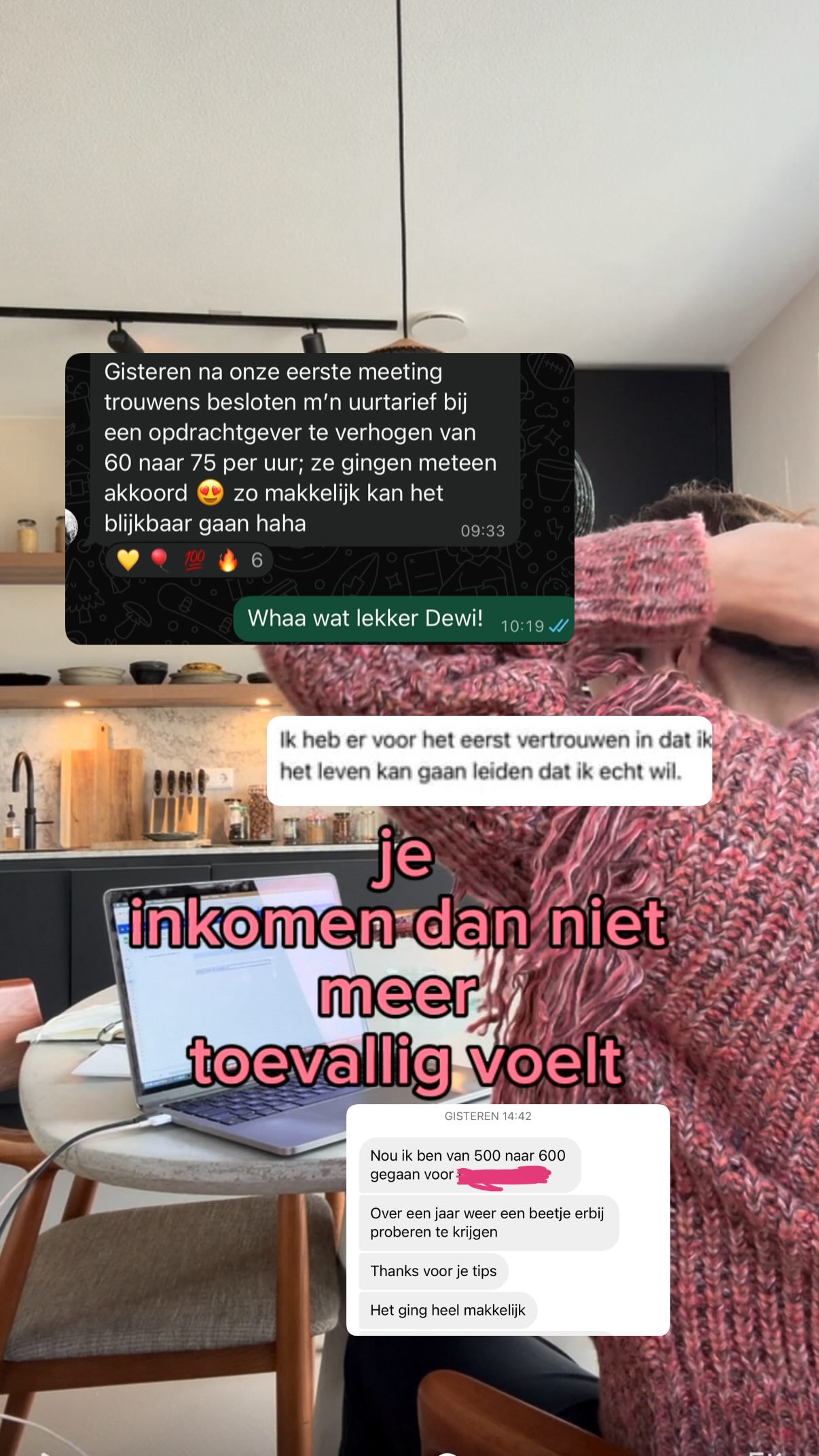 Wanneer je je realiseert dat een steady inkomen als freelance journalist maar een paar simpele stappen van je verwijderd is ✨

Je hebt geen commerciële klussen nodig en je hoeft jezelf ook niet over de kop te werken als je genoeg wil verdienen 

Met een realistisch maar uitdagend omzetdoel,
een slim plan dat je stap voor stap volgt,
én wekelijkse acties die je écht iets opleveren…

krijg je meer invloed op wat er elke maand binnenkomt
en kun je je inkomen makkelijker verhogen 💸

Wil je dit ook? Reageer met POEN en luister naar mijn gratis audiotraining (nog een paar dagen beschikbaar)

Ik DM je de link 💛

Ps. Als je luistert krijg je ook een leuke korting + bonus op mijn minitraining Gameplan 🎲