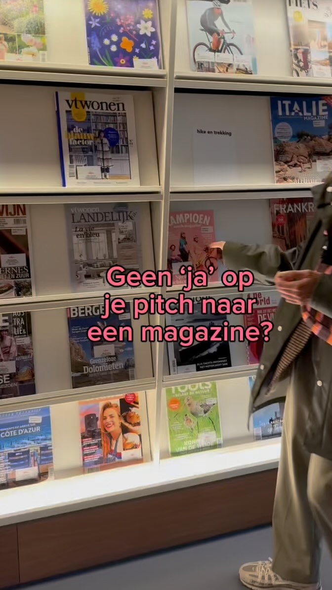 Als je een pitch verstuurt naar een magazine en je krijgt niet meteen een ja, voelt dat als:

- ik kom er nooit tussen
- zie je wel, het is heel moeilijk 
- ik heb niet het goede netwerk, de juiste opleiding of ervaring 

Wat een redactie meestal bedoelt: 

- het matcht nét niet lekker met ons blad/ deze rubriek
- we hebben net al zoiets gedaan 
- ik heb een mega volle inbox, ik zie het niet direct voor me, ik kijk later nog wel een keer 

Het is nooit persoonlijk 

Het gaat bijna altijd over de timing en de aansluiting van je idee

Blijf dus pitchen, net zolang tot je een ja krijgt 

Maar leer ondertussen wel hoe je dat het slimste aanpakt 

💃🏽Wil je weten hoe je meer ja’s krijgt? 

Woensdagochtend geef ik een gratis masterclass over dit onderwerp 

👉Reageer met PITCH en in DM je de link